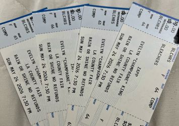 4 tickets to see Evelyn “champagne” King at the LA COUNTY FAIR