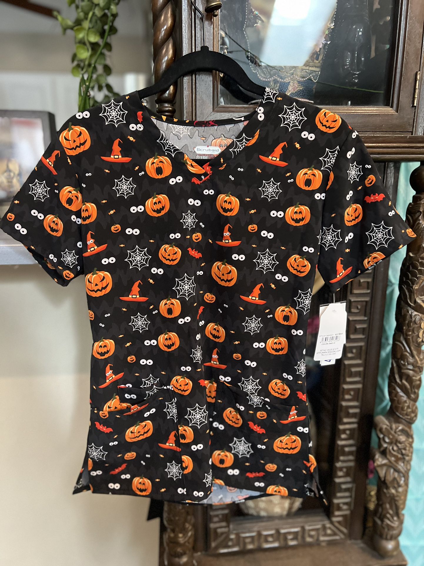 Halloween Pumpkins Scrubs Shirt 