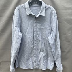 Lululemon Shirt Mens Size XL Commission Long Sleeve Button Up Blue Casual   