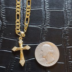 24" Cross Pendant And Chain Set 