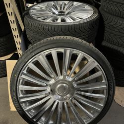 26” 26 Inch Silver Machine Luxury Wheels Rims Tires 305/30r26 Lexani