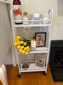 White 3-Tier Rolling Storage Cart