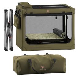 Noah & Paw Collapsible Dog Crate 30" - Olive Green Soft Travel Kennel BRAND NEW IN BAG