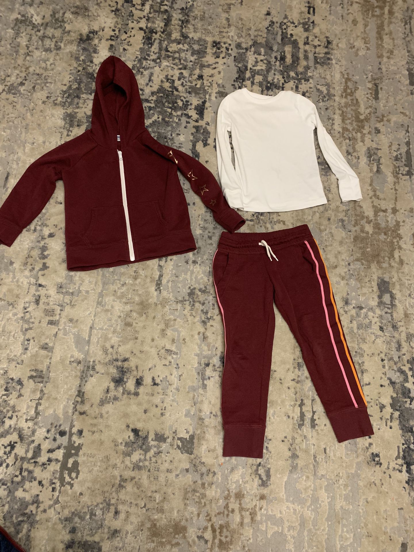 Girls Outfit , Fleece Zip Hoodie And Jogger Sweatpant