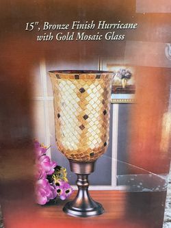 Glass Mosaic Hurricane Lamps