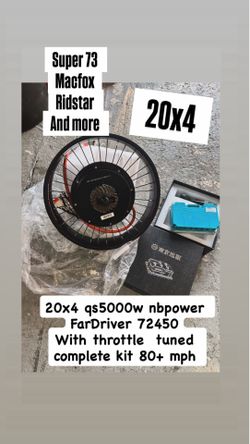 20x4. 80+mph Ebike kit