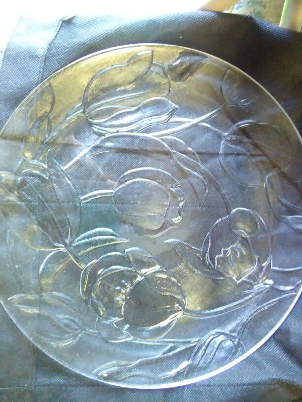 Crystal Tulip Platter 13"