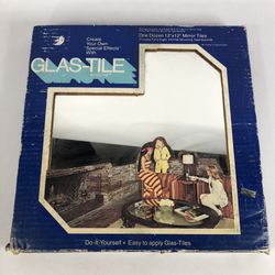 12 Vintage 12 X 12 inch Mirror Tiles Glas-Tile 1970s Hoyne NOS Plain/No Design