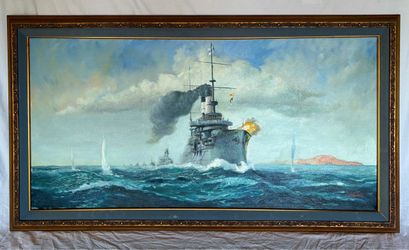 John Mace Original Art - Vintage Oil Painting - Frame 30x54”