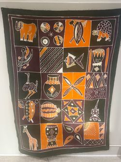 African Batik Textile - Handcrafted Wall Art