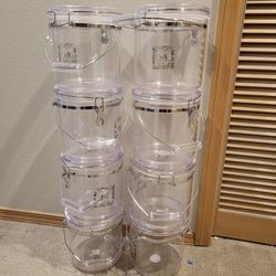 8x Felli-brand food-safe airtight acrylic buckets, 4.5qt