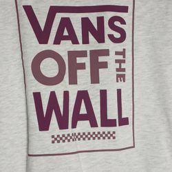 VANS Off The Wall Ronan Boxy Graphic Crew Neck Crop Sweatshirt Womens XS Gray