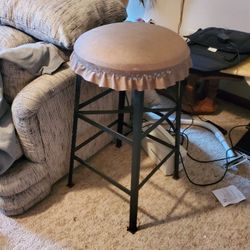 Large, Heavy, Wrought Iron Bar Stool
