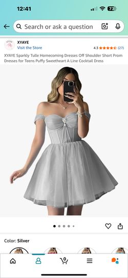 Sparkly Tulle Silver Dress 