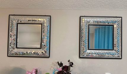 Silver square mirrors