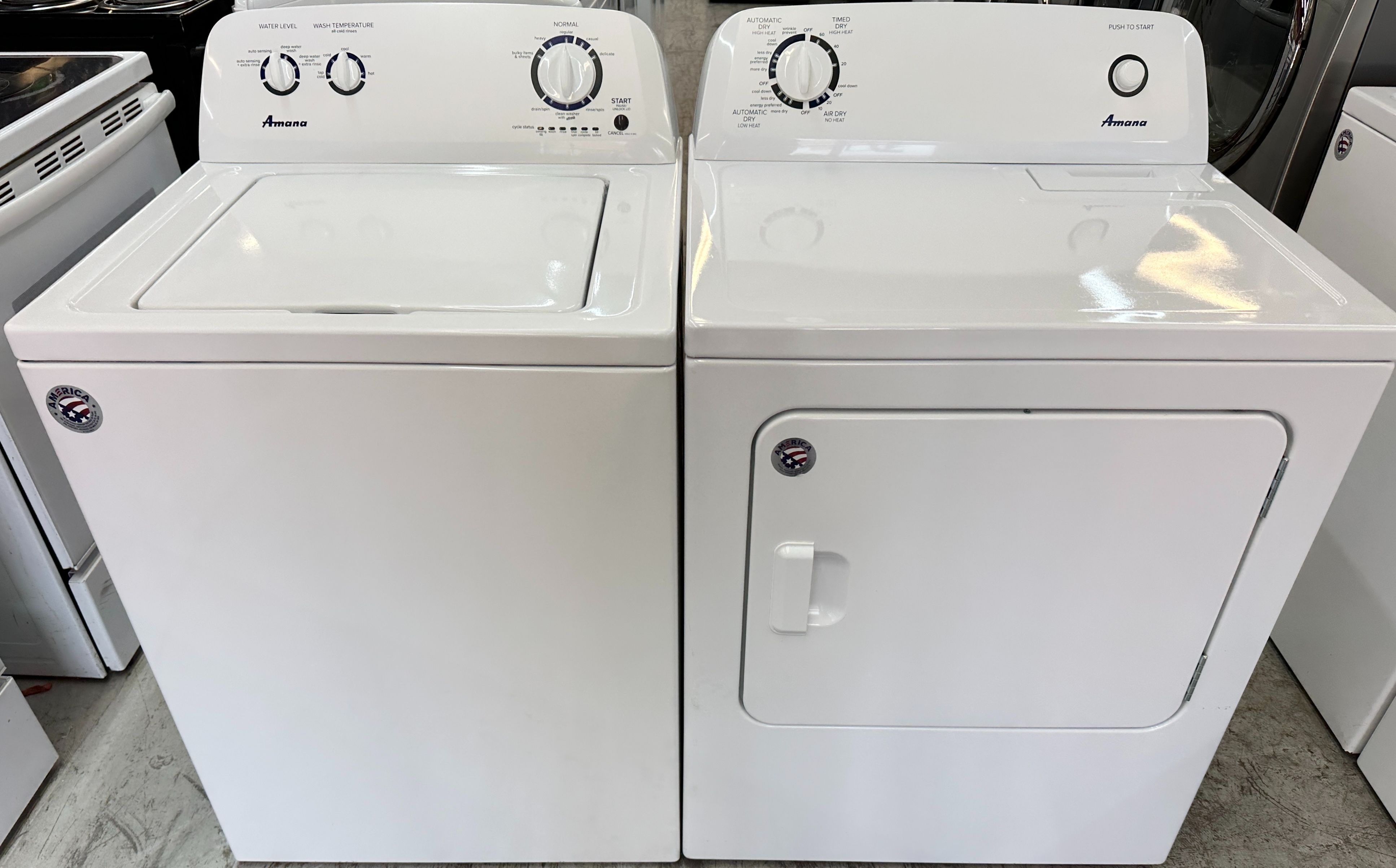 🚚 Delivered Amana Refurbished Top Load Washer and Dryer 3.5 cu.ft Irving 🛡 1 Yr Wnty