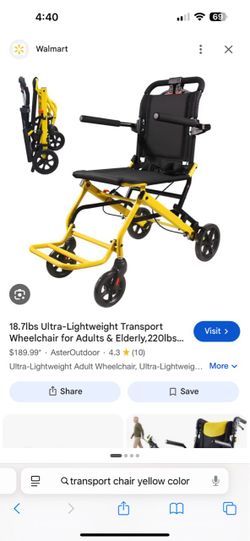 Ultra-Lightweight Folding Transport Wheelchair