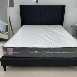 New Queen Bed W Mattress