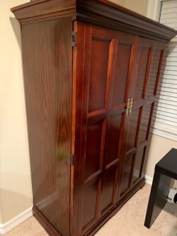 Large Wood Armoire with Double Doors