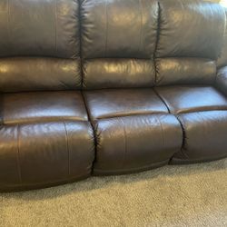 Brown Leather Couch 