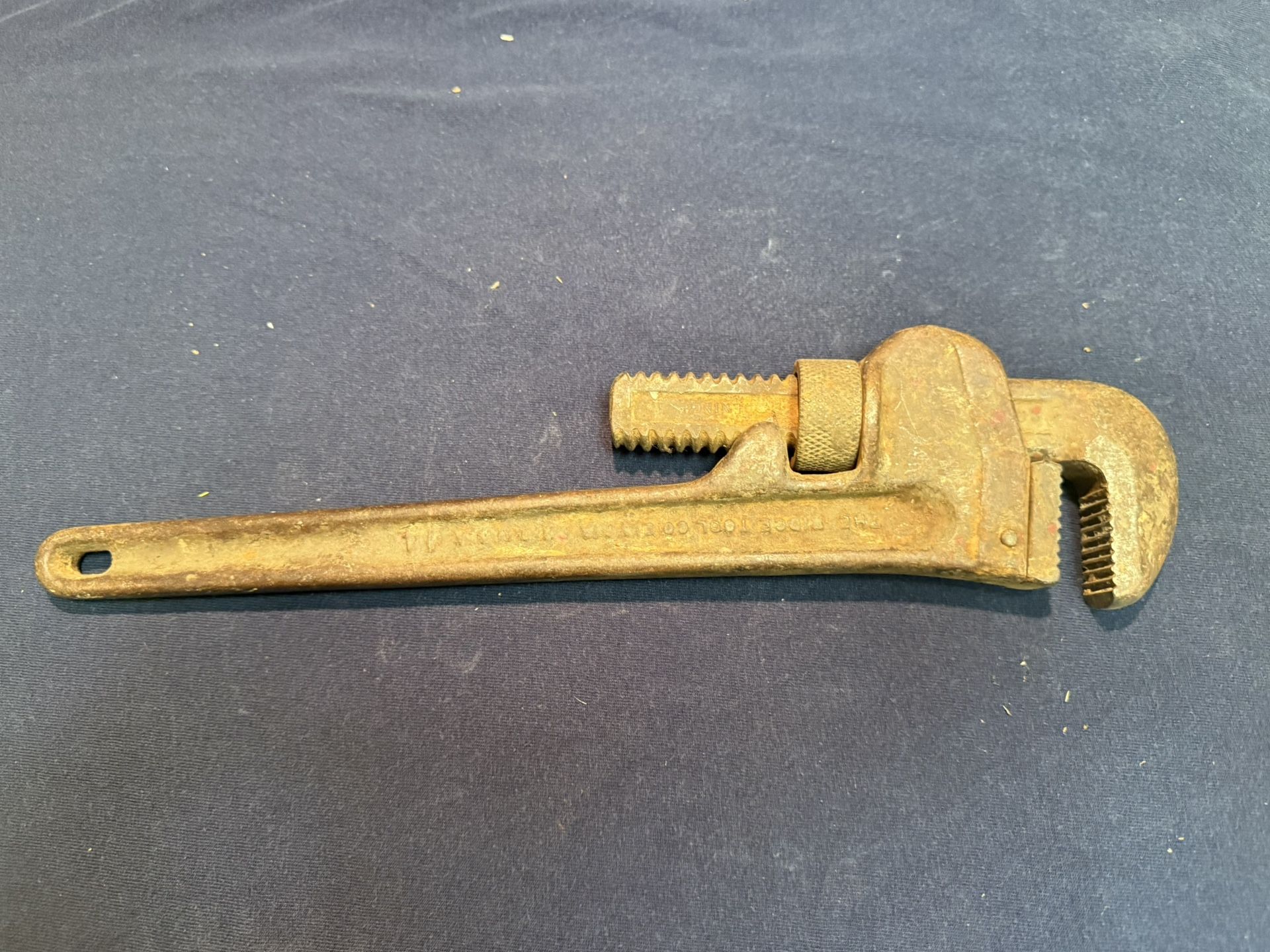 Vintage RIDGID 14 inch straight pipe, wrench, jaw, heavy duty, USA