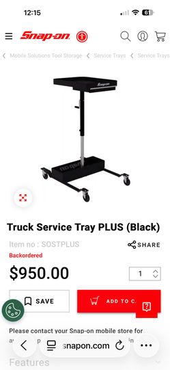 Snap on services tray