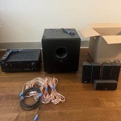 5.1 JBL Surround Sound System With Yamaha Receiver