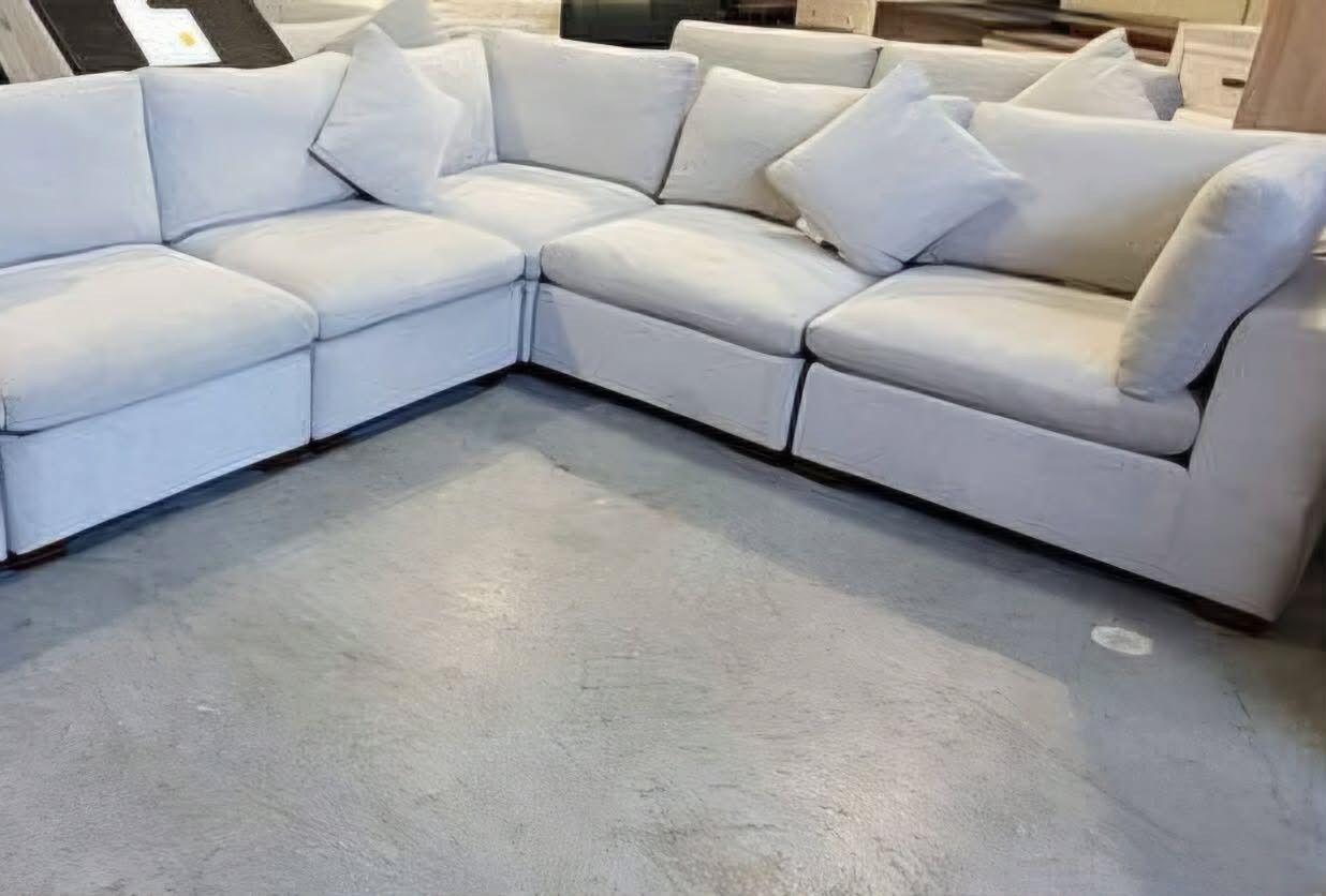 Gray Cloud Modular Sectional Couch Sofa 