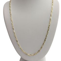 10kt Real Gold Paperclip Chain 2.3mm 18 inch