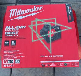 Green Laser Kit - 360° 3-Plane Milwaukee M12 3632-21