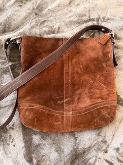 Coach Brown Suede Crossbody Shoulder Bag