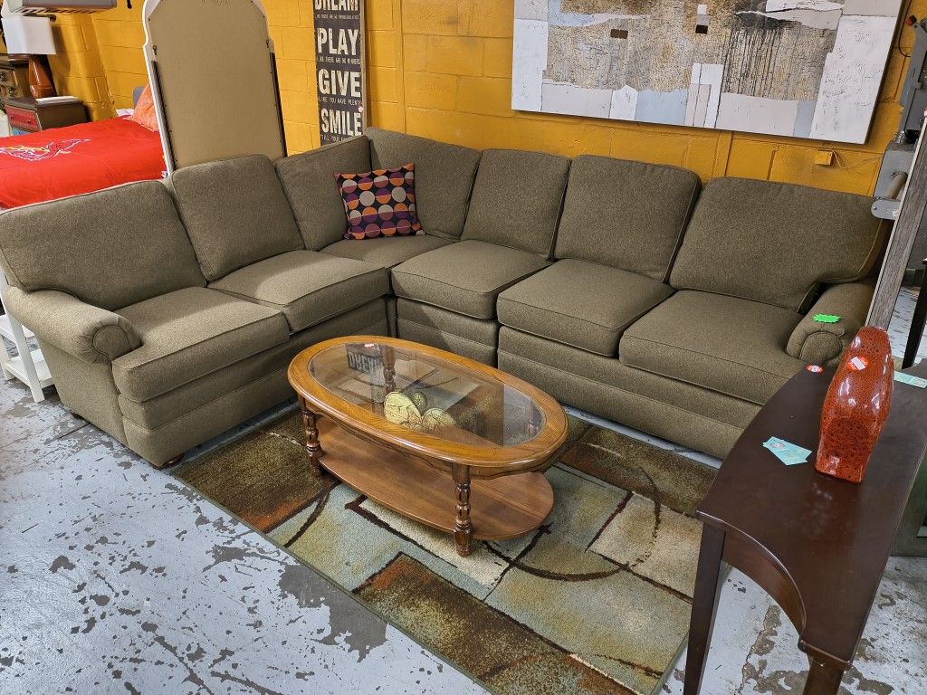 Large 4 piece L shaped sofa sectional by Thomasville For Sale