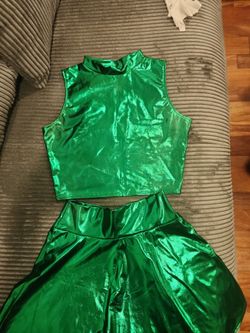 Metallic green 2 piece outfit