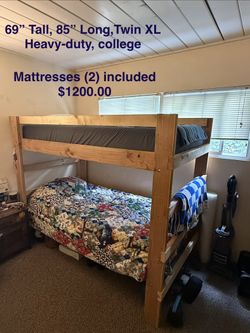 Twin XL Heavy Duty Bunkbeds + Mattresses