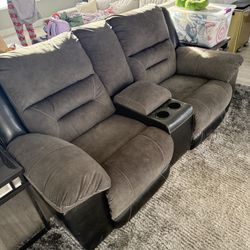2-Piece Couch Recliner Set 