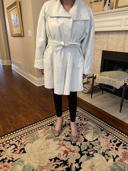 David 2 White leather Coat 