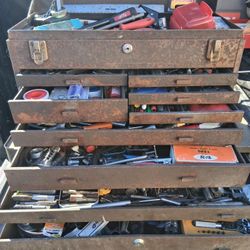 Machinist Toolbox With Tools