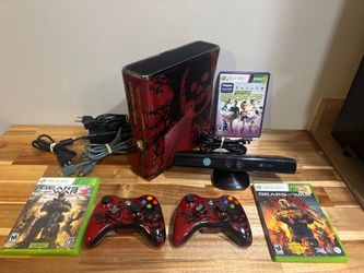 Gear of War Limited Edition 320GB Xbox 360 Videogame Console (Xbox, 2 Controllers, 3 Games, Kinect,