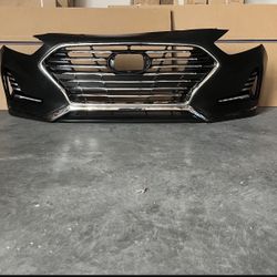 Complete Front Bumper Assembly Set With Grilles And Fog Lights For 2018 2019 Hyundai Sonata 