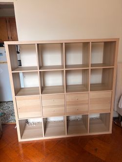 IKEA Kallax 4x4 Cube Shelf with Inserts