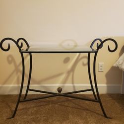 Vintage Glass And Wrought Iron Table $10 Must Go! 
