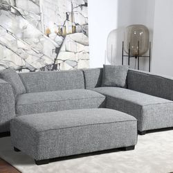 Surah Sectional - Grey  66 x 33 x 28.5” H