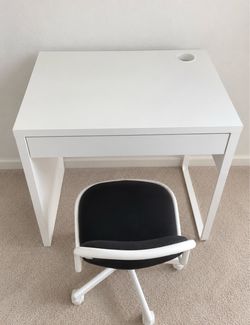 IKEA White Desk with Drawer & desk chair
