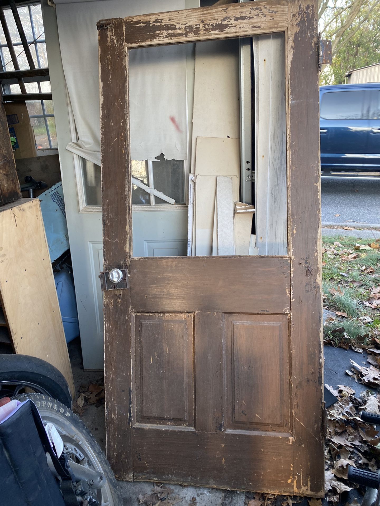 Antique Door 74”x34”x1 1/4” no glass