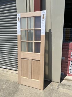 Masonite 32in x 80in 9 Lite Unfinished Exterior Door Slab