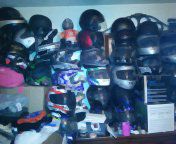 Helmets, full face, Shorty's, flip fronts... I've got a few, also chaps jackets pants lots of motorcycle gear