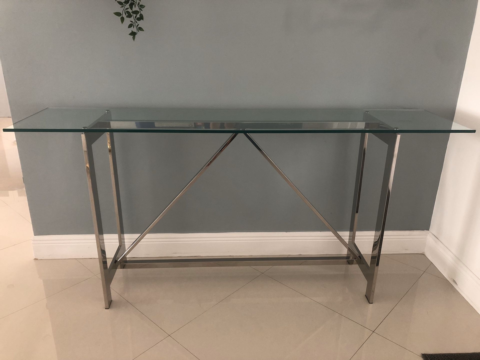 Glass Stainless steel console table / mesa de entrada de vidrio