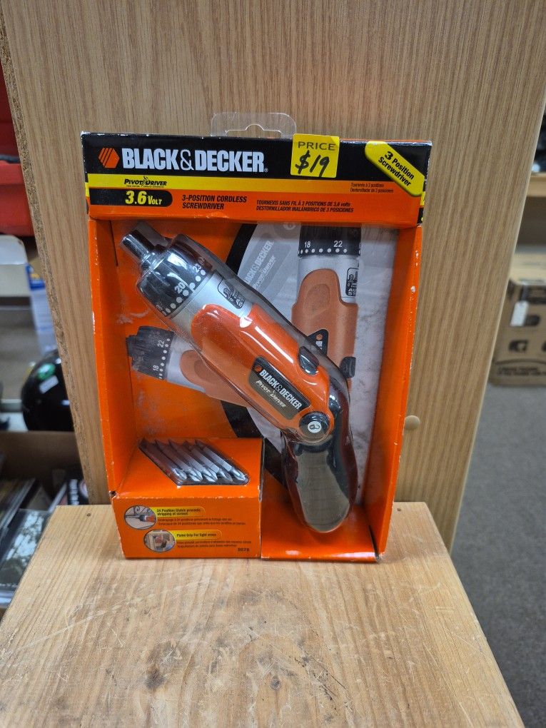 NEW Black And Decker 3.6 Volt 3 Position Screwdriver 