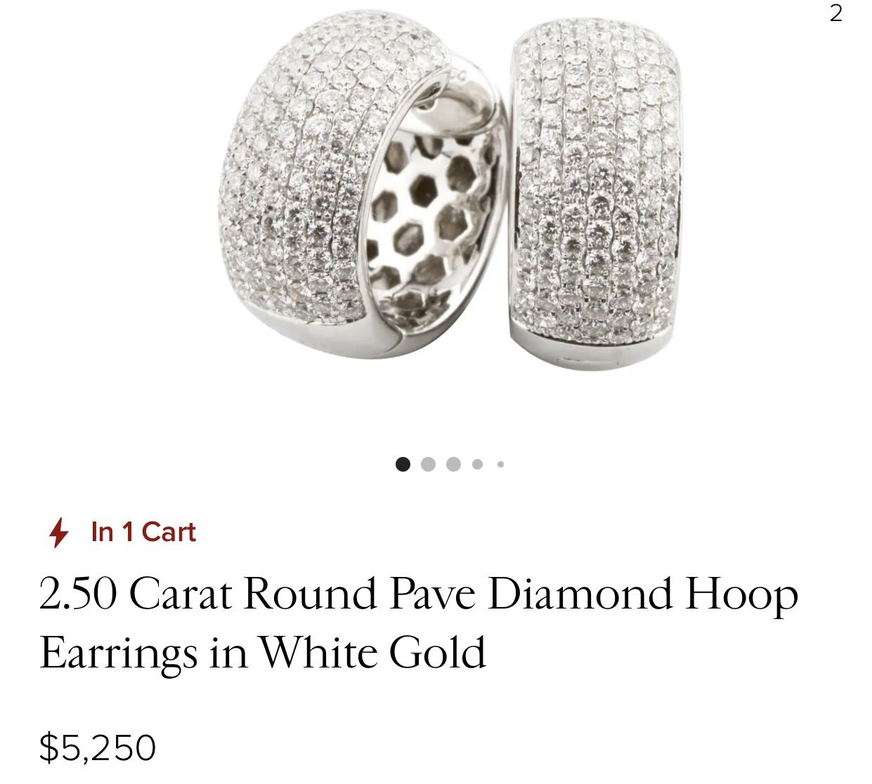 Diamond Hoop Earrings in White Gold