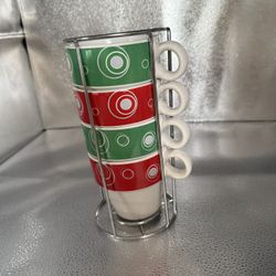Stackable Mugs With Wrack Red 